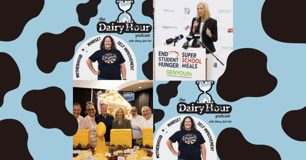 Featured image photo collage of  Ann Marie Krautheim and Dairy Gal Val on The Dairy Hour Podcast