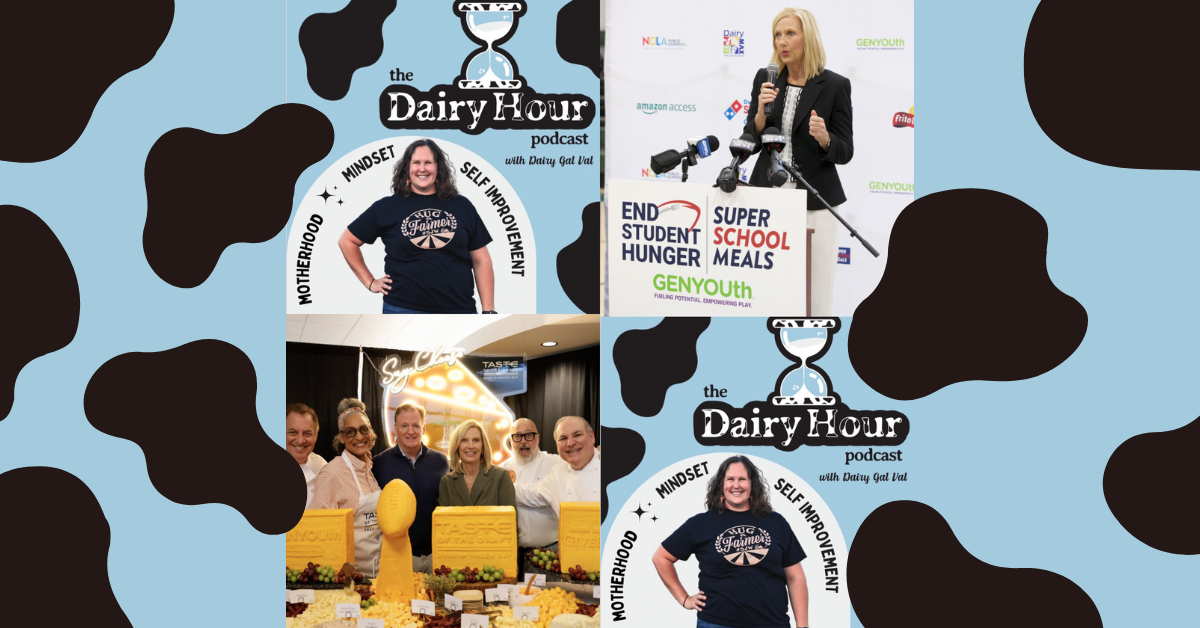Featured image photo collage of Ann Marie Krautheim and Dairy Gal Val on The Dairy Hour Podcast